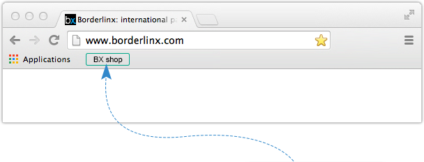 screenshot of borderlinx shopping assistant in a bookmark bar